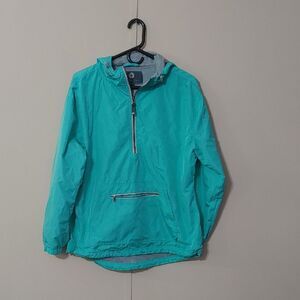 Lauren James Women's Rain Anorak Teal 1/4 Zip Rain Jacket Size M